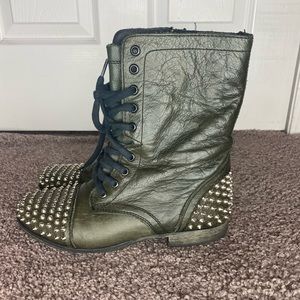 Black combat boots